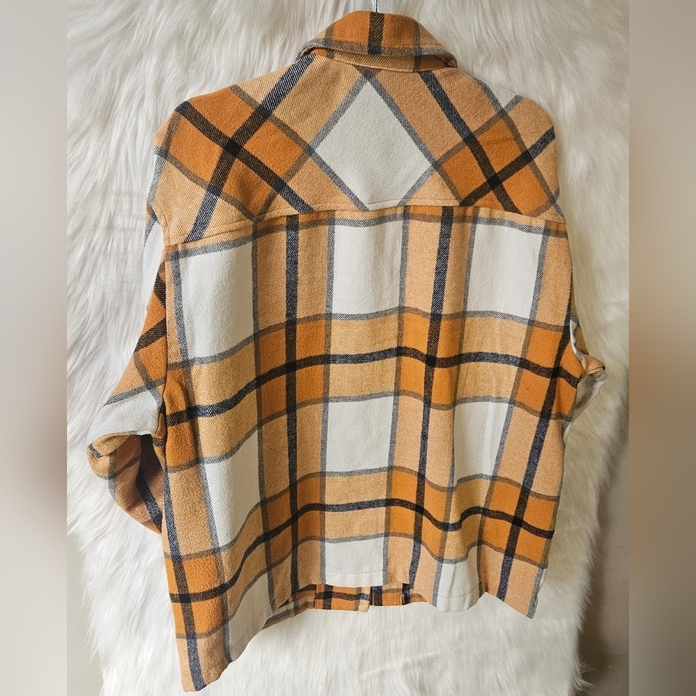 HFX Classic Mustard Plaid Button-Up Jacket - Picture 4 of 6